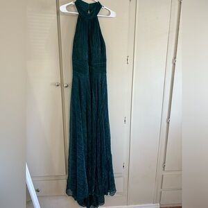 Adam Blue Green Embellished Sequin Maxi Gown